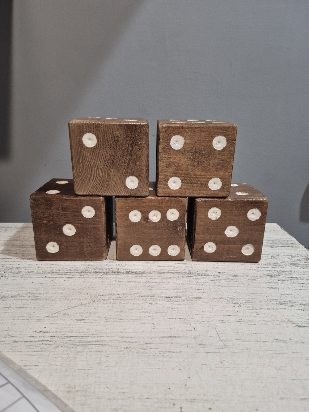 5 Giant Dice Handmade Solid Wood - Yardzee (Yahtzee Outdoor Game)